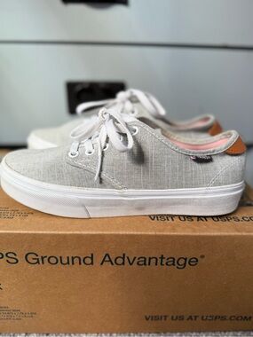 Vans Camden Deluxe 'Light Grey' low-top skate shoes Textured Gray Canvas